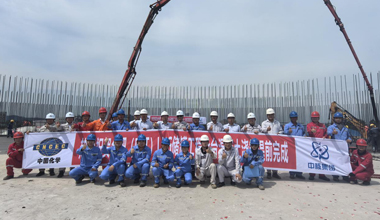 两台5万立方LNG储罐承台大体积混凝土浇筑提前完成