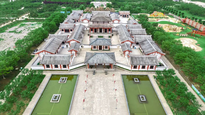 空中俯瞰谷陽城遺址公園。