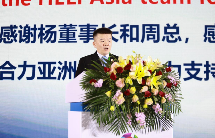 泰国泰联董事长Alex Lin发言。 安徽合力供图