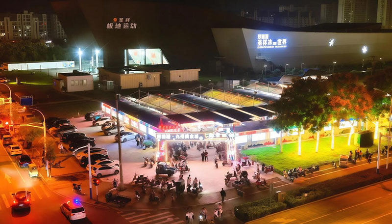 九州美食街夜市。