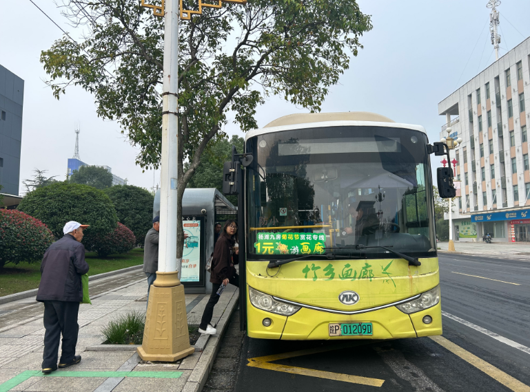 市民积极争坐一元游画廊专属公交。