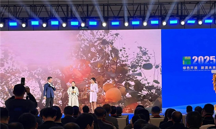 砀山县水果企业推介砀山酥梨。砀山县委宣传部供图