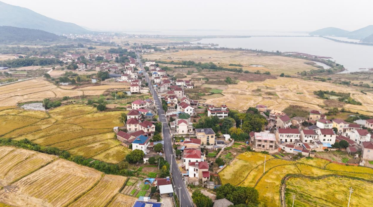 航拍周潭鎮周老路。