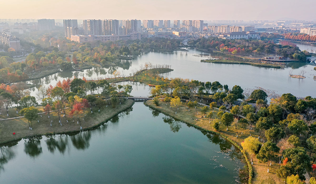 俯瞰芜湖大阳垾公园。