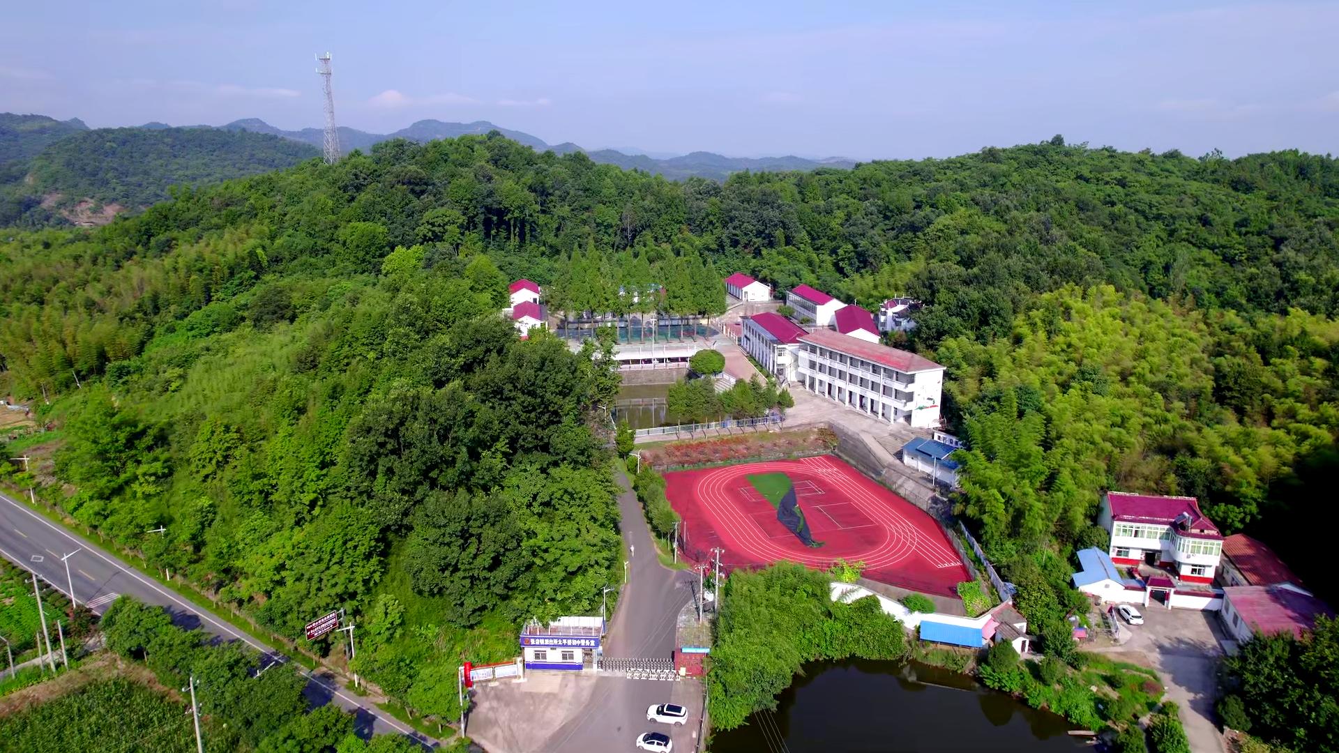 俯瞰金安区张店镇太平桥初中部。葛亮摄