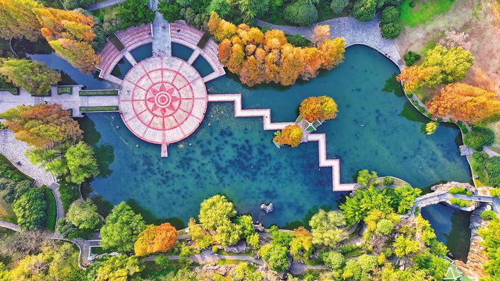 11月24日，環城公園琥珀潭景區風景正好。陳三虎 攝