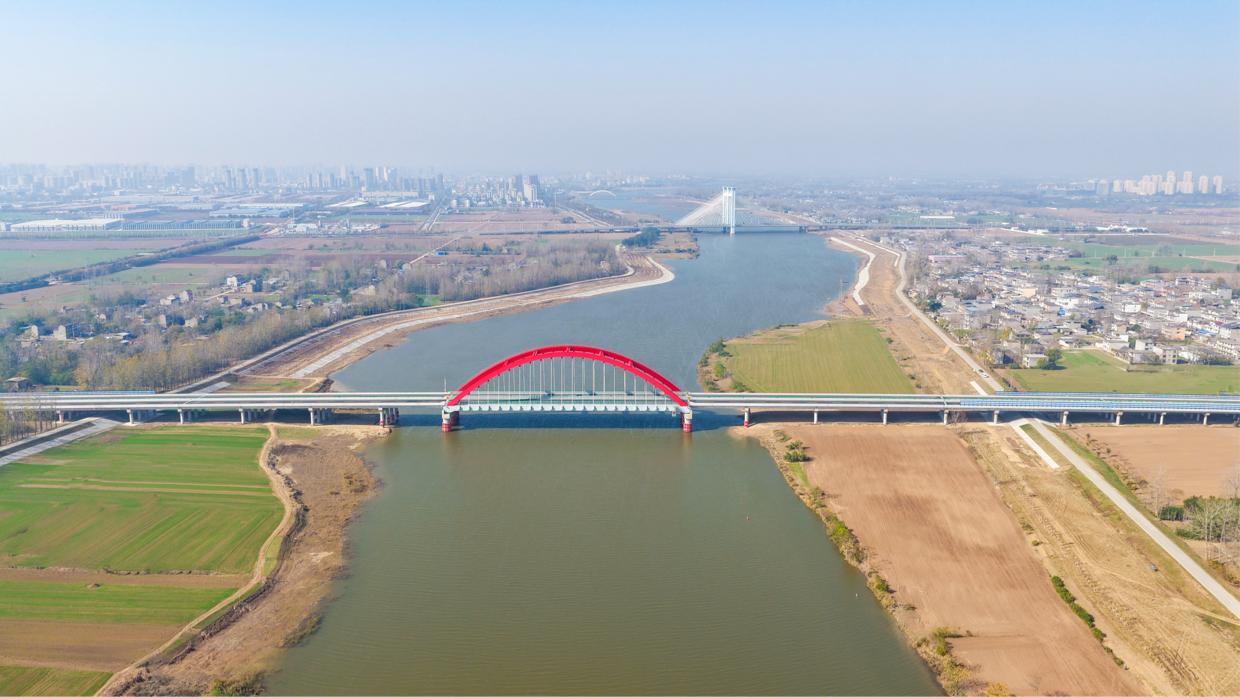 亳蒙高速渦南互通至蒙城雙澗段航拍圖。安徽交控集團供圖