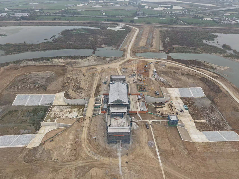 在建的大河桂泵站，预计今年入汛前启用。弋江区委宣传部供图