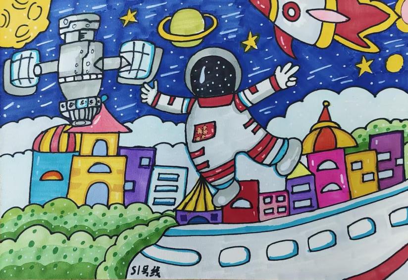 崗集鎮育才路小學一3班李文軒“我眼中的大科學裝置”主題活動作品。