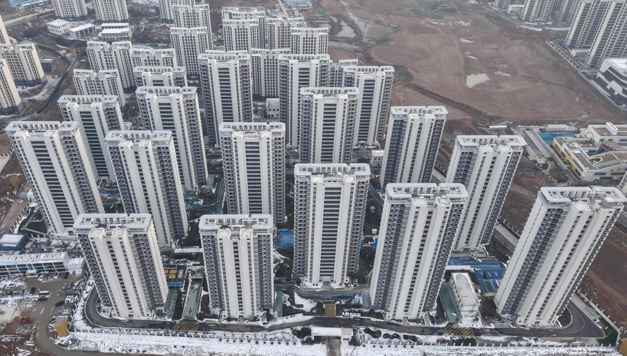 双墩镇紫桐苑二期一地块航拍图。长丰县双墩镇供图