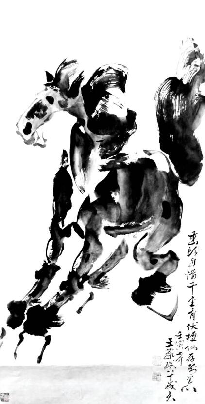 “马”为题材的国画作品。