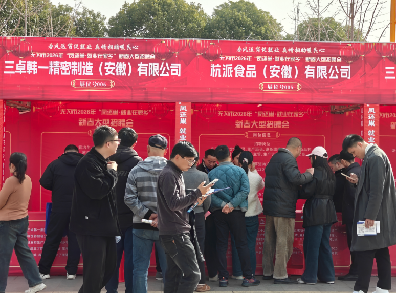 “凤还巢·就业在家乡”新春大型招聘会开幕。