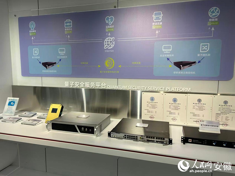 科大国盾量子技术股份有限公司产品展示。人民网记者 高飞跃摄