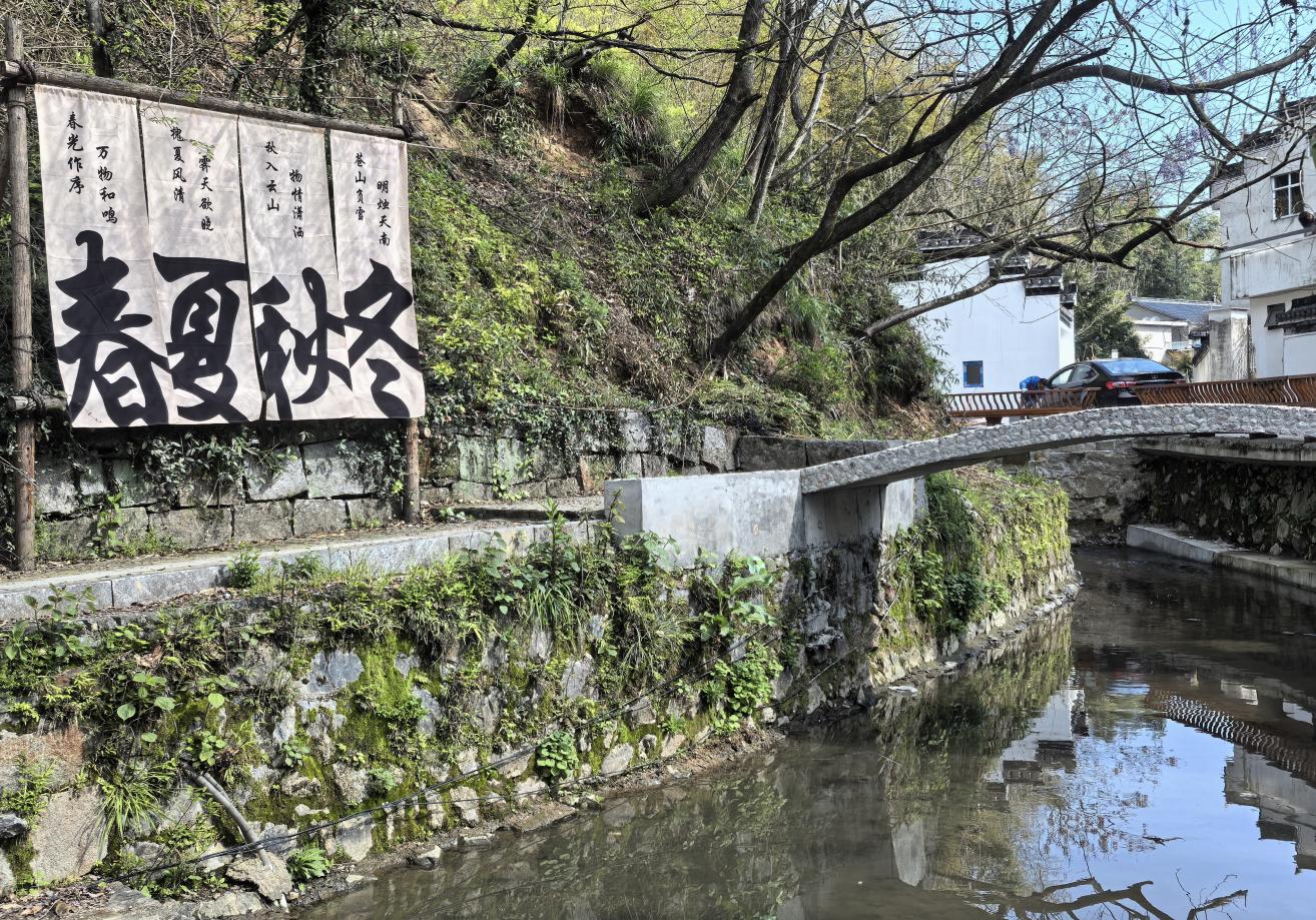 春季花海映古村。小野公社供