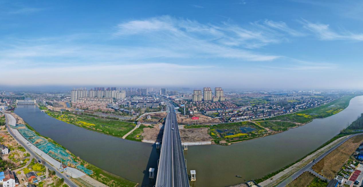 俯瞰皖苏交界处的汊河大桥。受访者供图