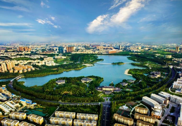 翡翠湖鳥瞰。合肥經開區黨政辦供圖