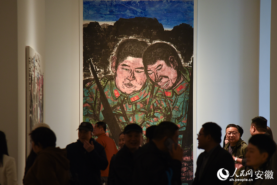 陆学东艺术展现场。人民网记者 李希蒙摄
