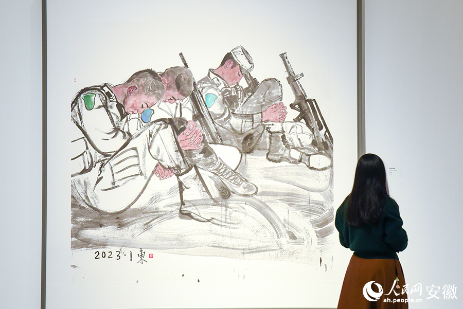 陆学东艺术展现场。人民网记者 李希蒙摄