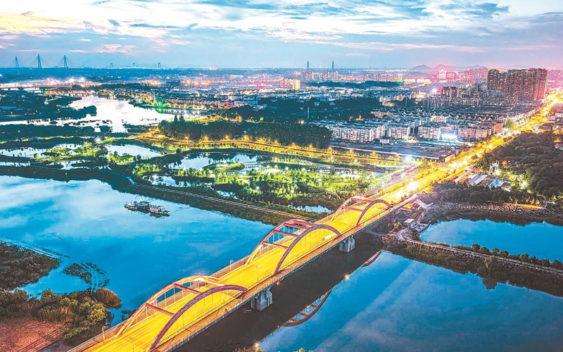 航拍姑溪河生態濕地公園