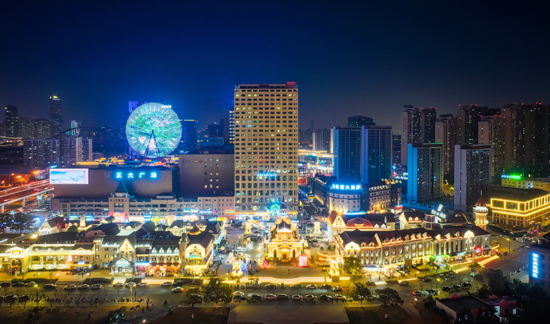 明珠广场夜景。合肥经开区供图