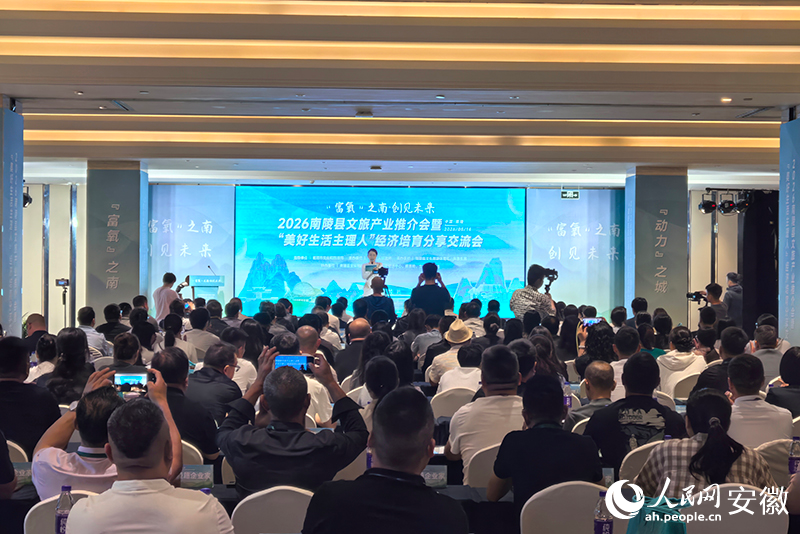 2026南陵县文旅产业推介会暨“美好生活主理人”经济培育分享交流会现场。人民网记者 汪瑞华摄