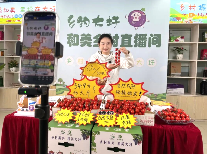 和美乡村直播间正在直播带货