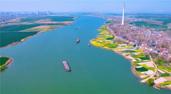 淮河潘集段景色。