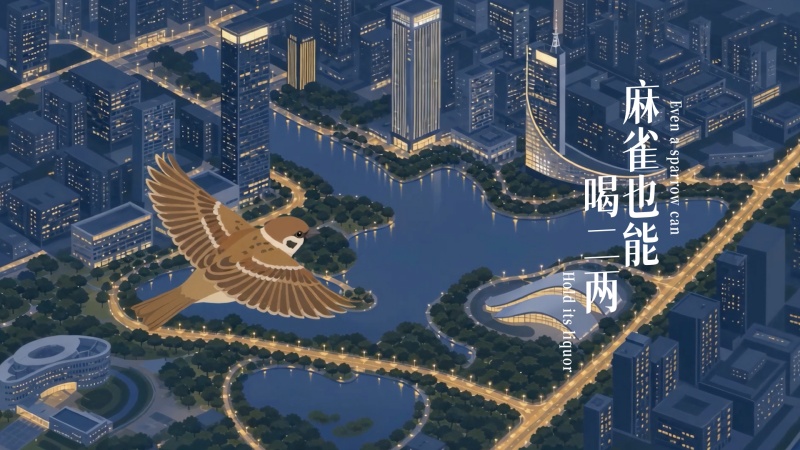 口子窖《麻雀也能喝二两》AI单曲先行。