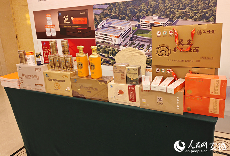 展會中豐富多樣的靈芝產品。人民網 丁紀攝