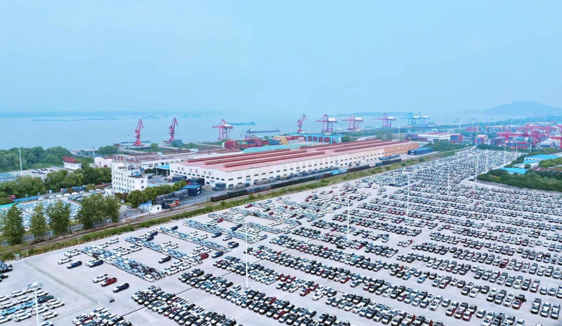 奇瑞汽车等待装船，即将运往全球市场。奇瑞集团供图