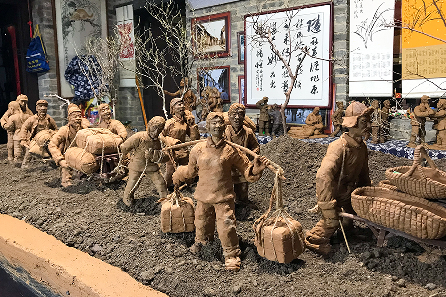 李建東創作的《小推車支前》。受訪者供圖