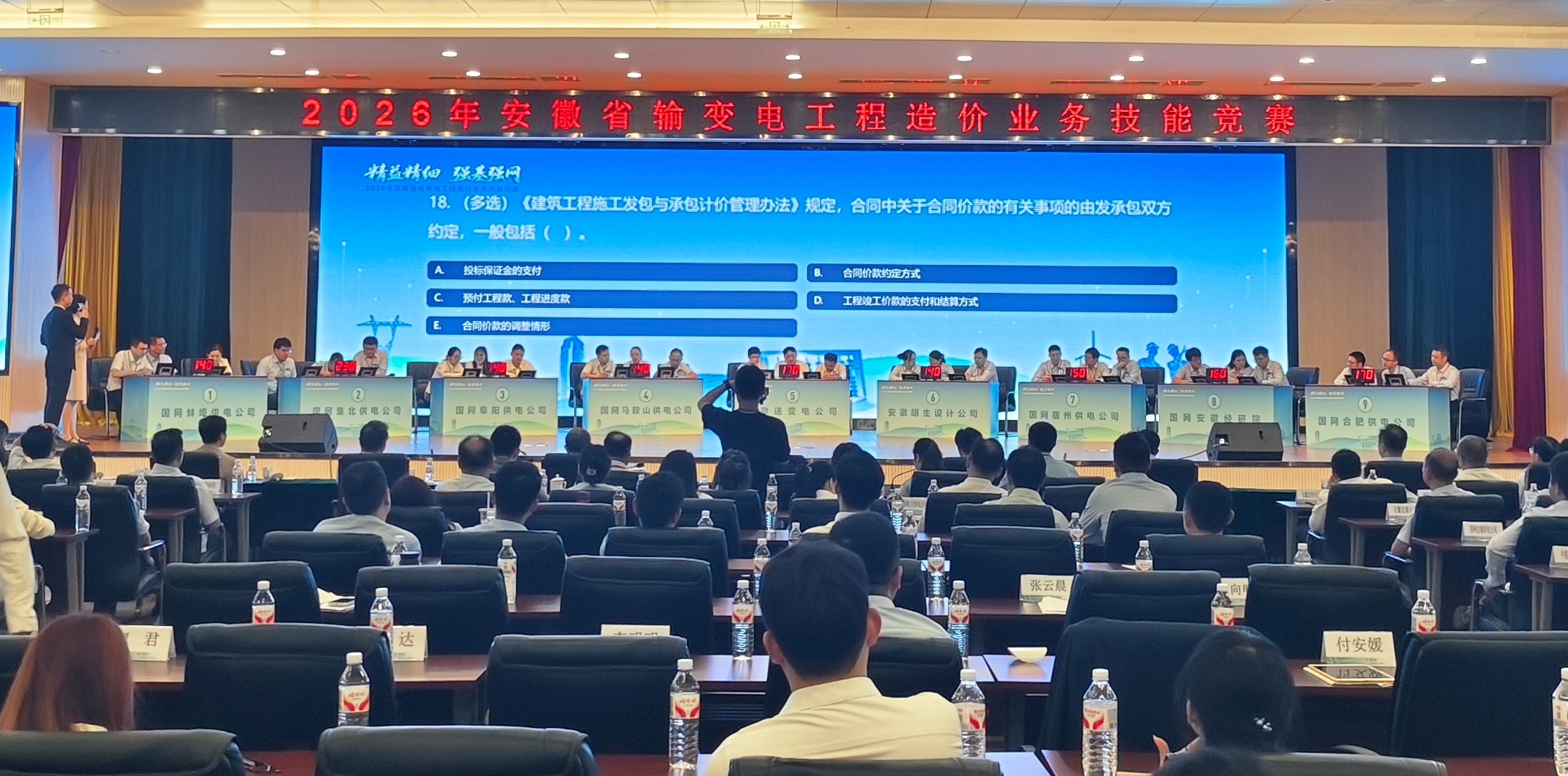2026年安徽省输变电工程造价业务技能竞赛现场竞答。