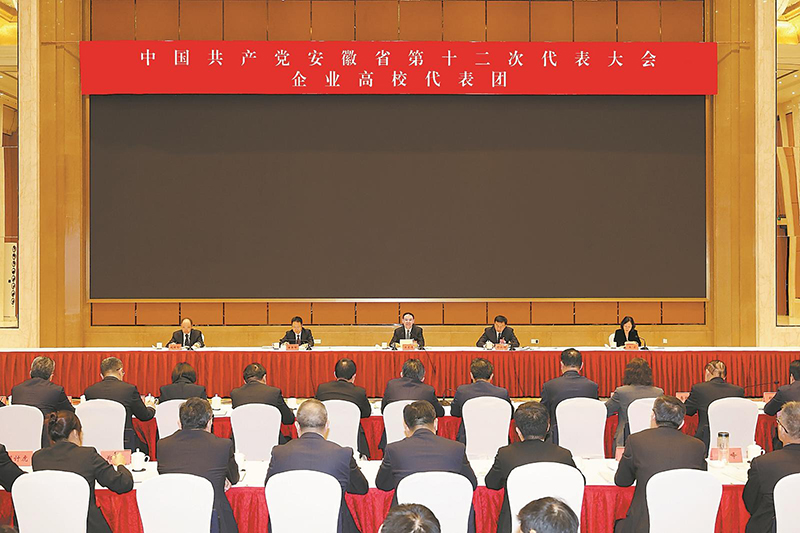 10月20日下午，王东伟同志来到省第十二次党代会企业高校代表团，与代表们一起审议省委报告、省纪委工作报告。本报记者 许昊 摄