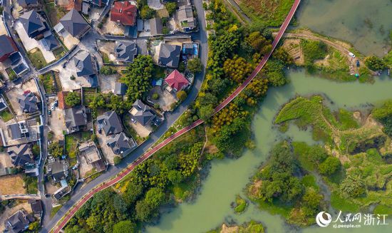 航拍杭州市余杭区径山绿道.人民网 章勇涛摄